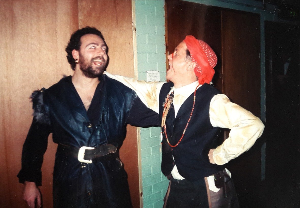 RNCM backstage with cellist David O'Connell, 1995