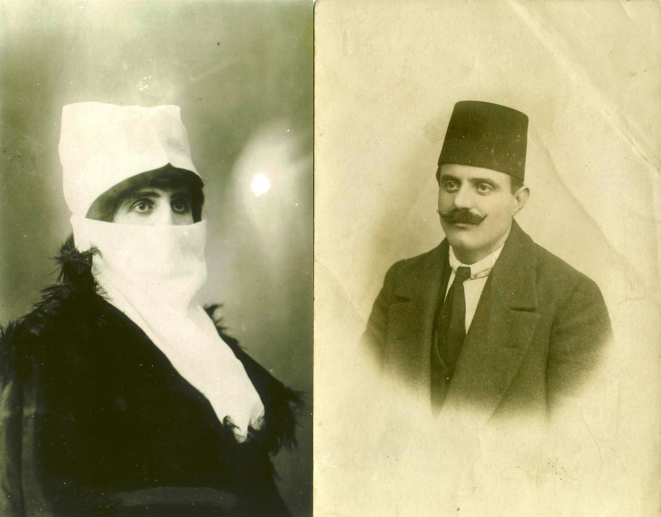 Cevdet Bey as Zenne and as himself in 1919, Istanbul